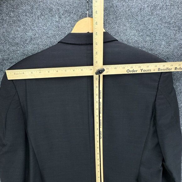 Hickey Freeman Suit Jacket Mens 42R Black Worsted Wool‎ 130s Silk Loro Piana USA - Picture 13 of 16